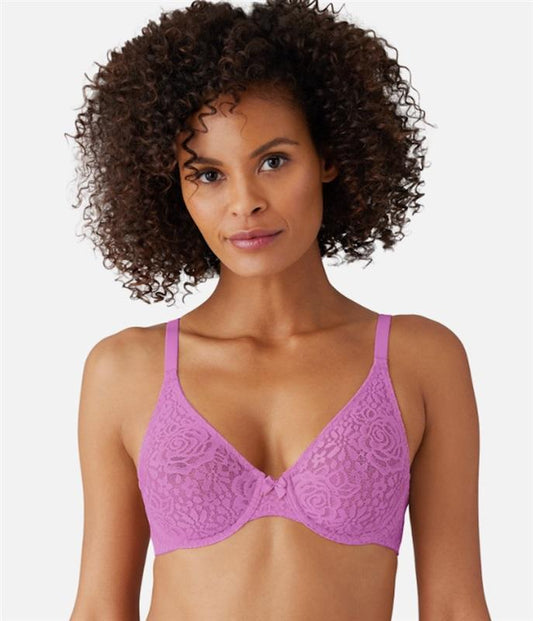 NWT Wacoal 34DDD Halo Lace Molded 851205 Underwire Bra Purple 120004