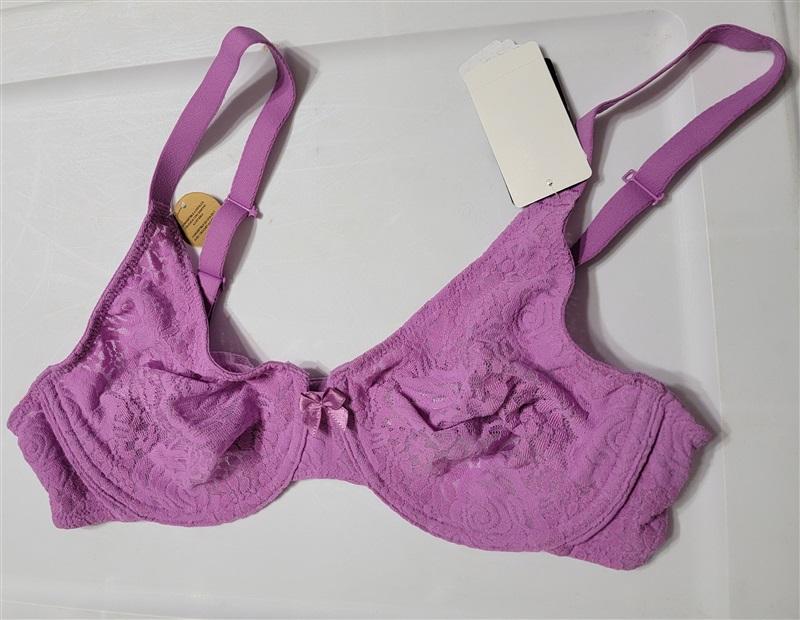 NWT Wacoal 34DDD Halo Lace Molded 851205 Underwire Bra Purple 120004