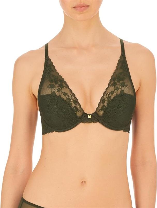 NWT Natori 34DDD Cherry Blossom 721191 Convertible Bra Pesto Green 120011