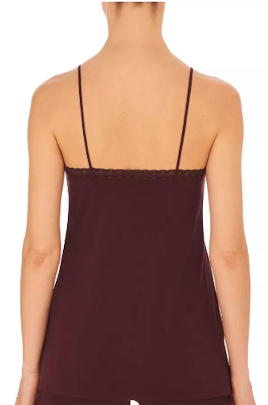 NWT Natori XL Bliss Cotton V Neck Cami 780058 Vino Tank Top 120022