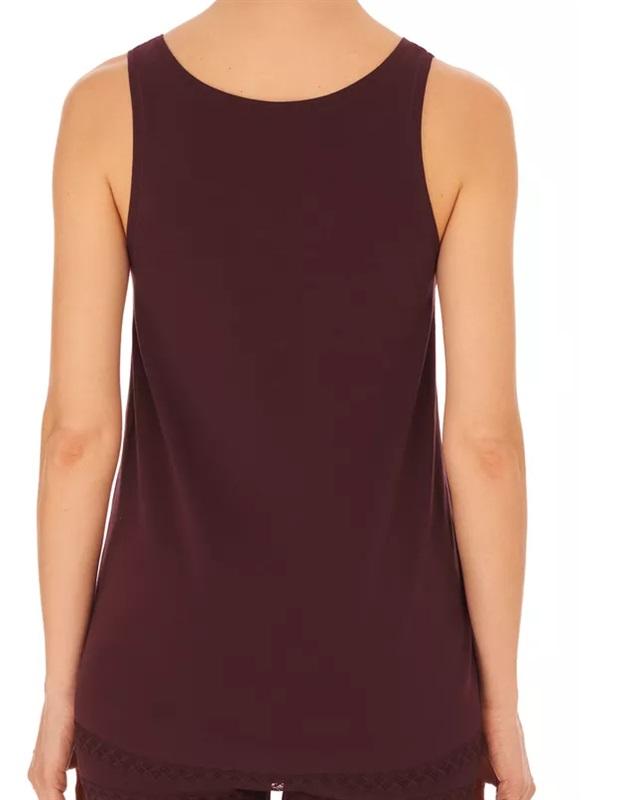 NWT Natori XL Bliss Cotton Tank Top 788058 Lace Edge 120024