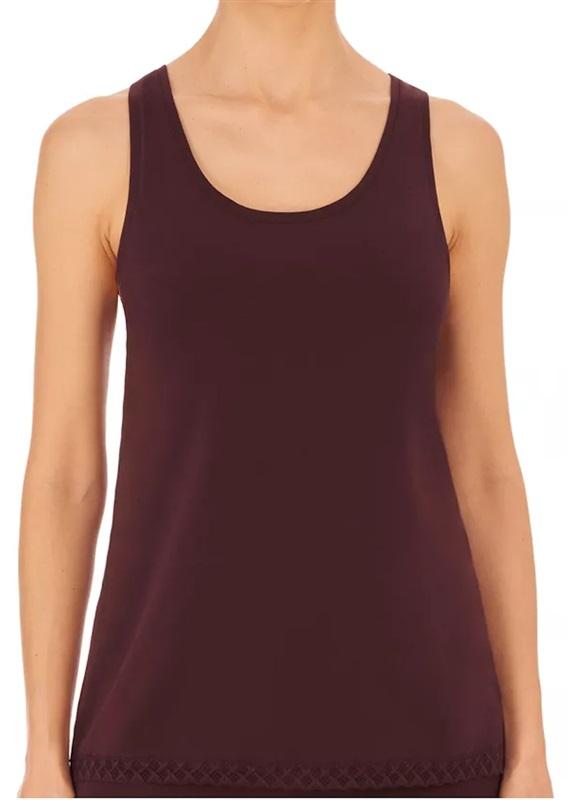 NWT Natori XL Bliss Cotton Tank Top 788058 Lace Edge 120024