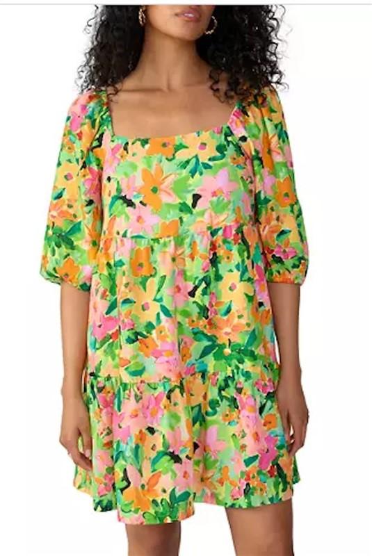 NWT Sanctuary XS Weekender Babydoll Bright Floral Dress 120030