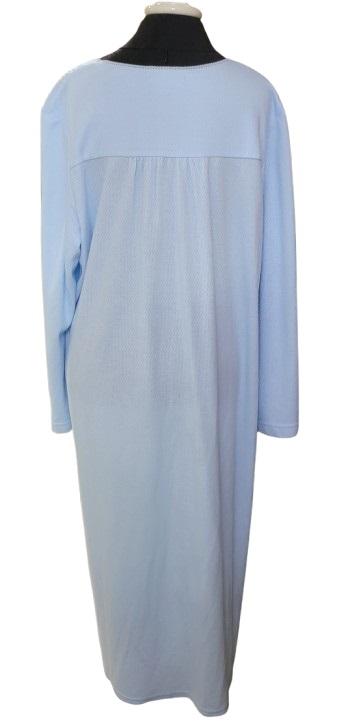 NWT Miss Elaine 3X Honeycomb Jewel Neck Long Sleeve Nightgown Blue 120032