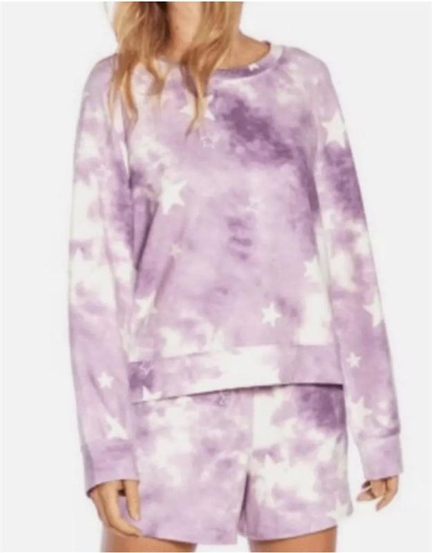 NWT Wildfox XL Tye Dye Stars Lounge Wear Set Top & Shorts Set 120039