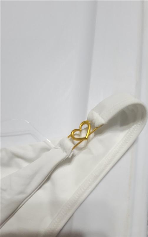 NWOTD L*Space L Ziggy BITSY Bottom Heart Sides Bikini Swim White 120061
