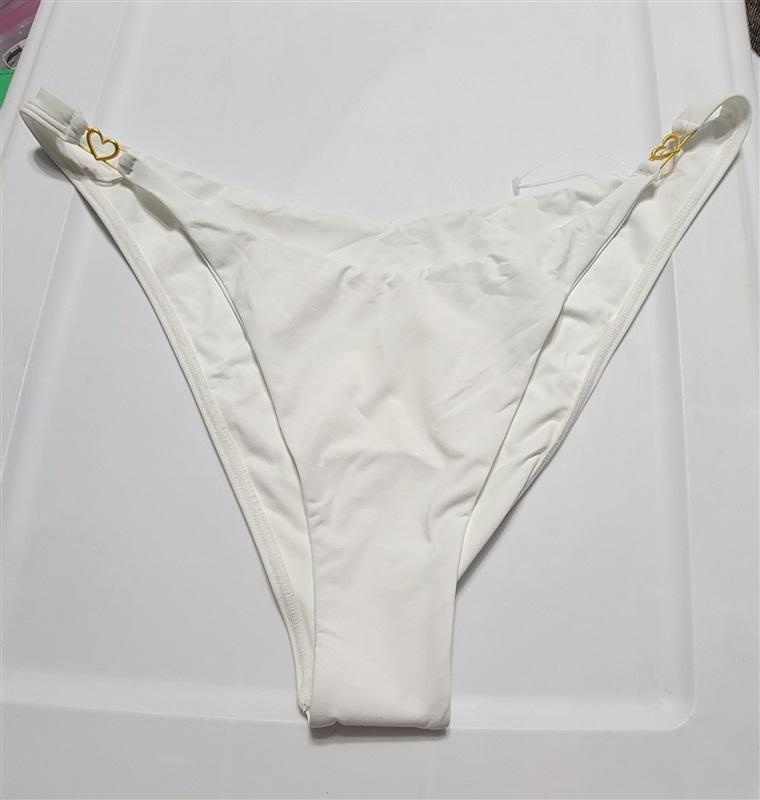 NWOTD L*Space L Ziggy BITSY Bottom Heart Sides Bikini Swim White 120061
