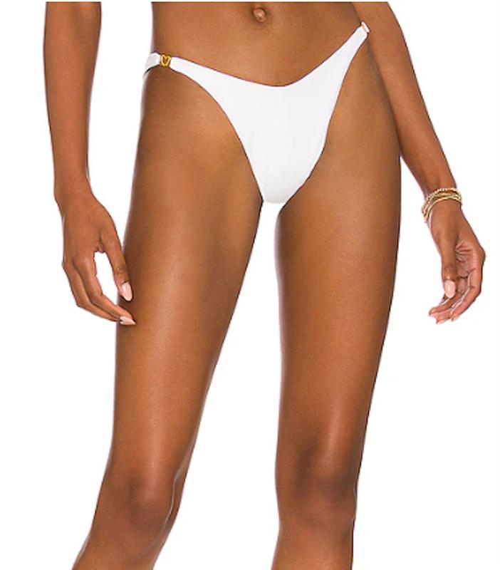 NWOTD L*Space L Ziggy BITSY Bottom Heart Sides Bikini Swim White 120061