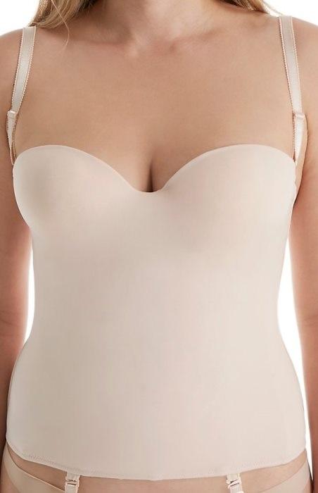 NWT Carnival 36DD Invisible Full Coverage Strapless Bustier White 426 120073