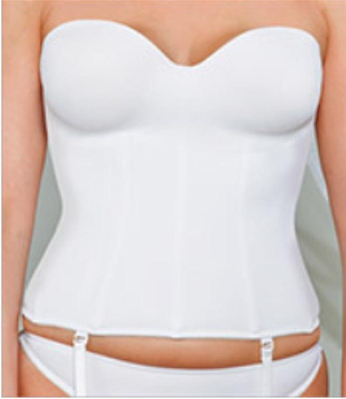 NWT Carnival 36DD Invisible Full Coverage Strapless Bustier White 426 120073
