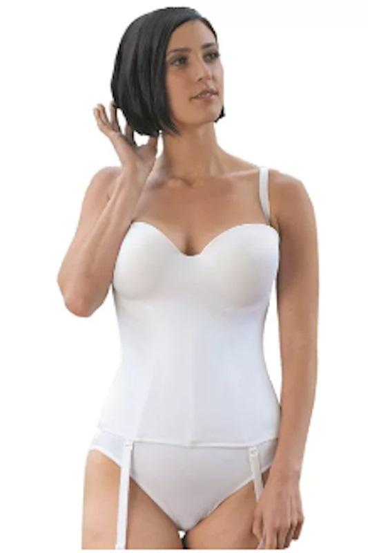 NWT Carnival 36DD Invisible Full Coverage Strapless Bustier White 426 120073