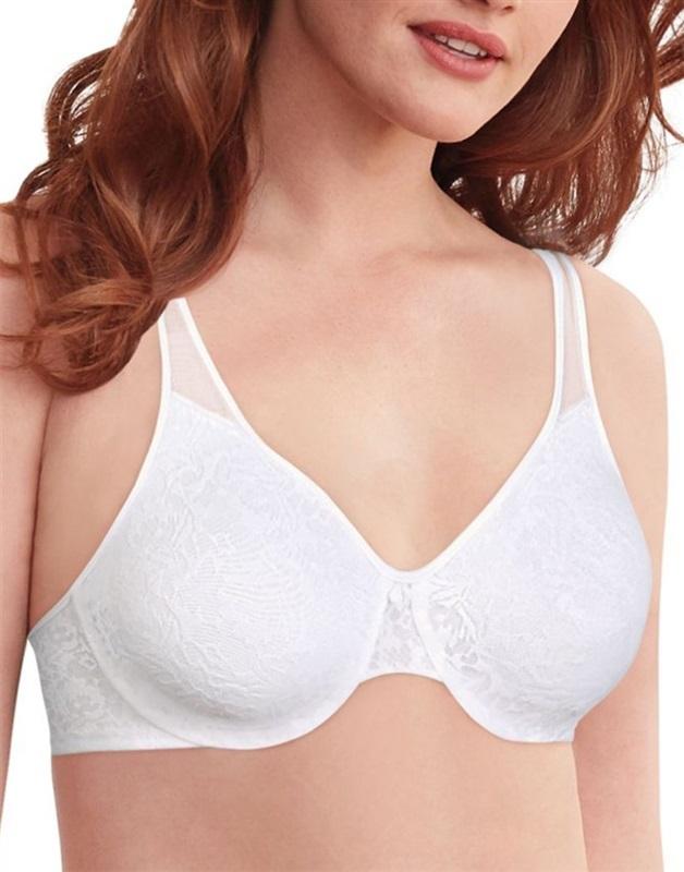 NWT Bali 38DDD Passion Comfort Minimizer Underwire Bra 3385 White Lace 120075