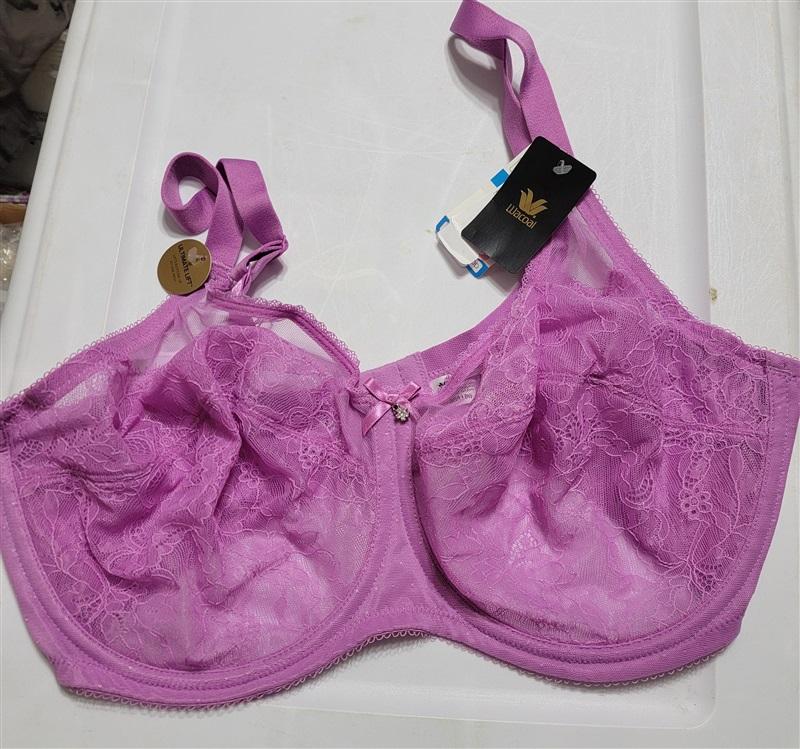 NWT Wacoal 40DDD Chantilly Lace Retro Chic 855186 Purple Bra 120109