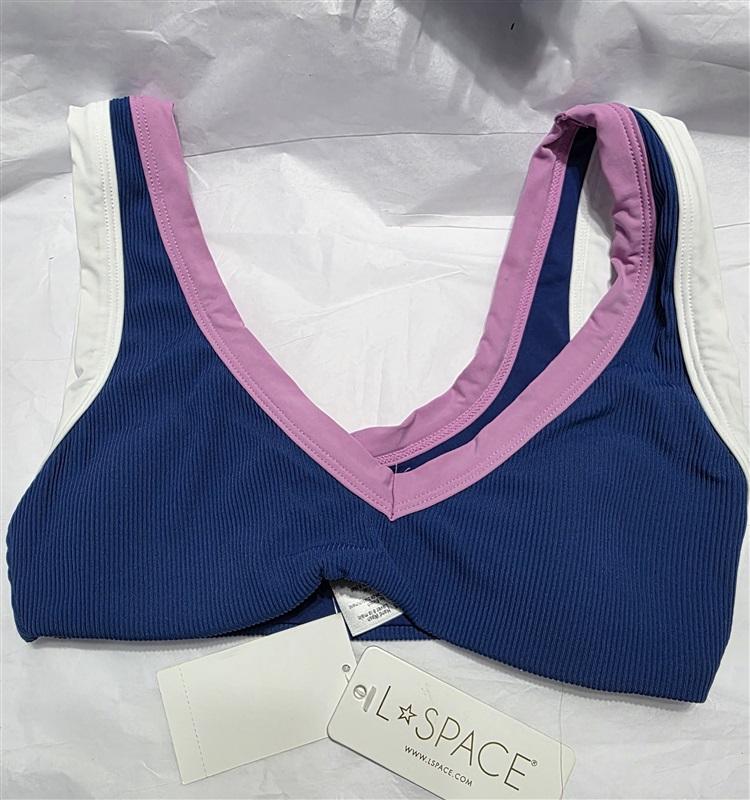 NWT L*Space XS LaLa Bikini Top Swimsuit Blue Purple 120122