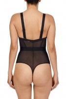 NWOT Donna Karan 34B DKNY Sheers Strapless Mesh Thong Bodysuit DK6008 120125