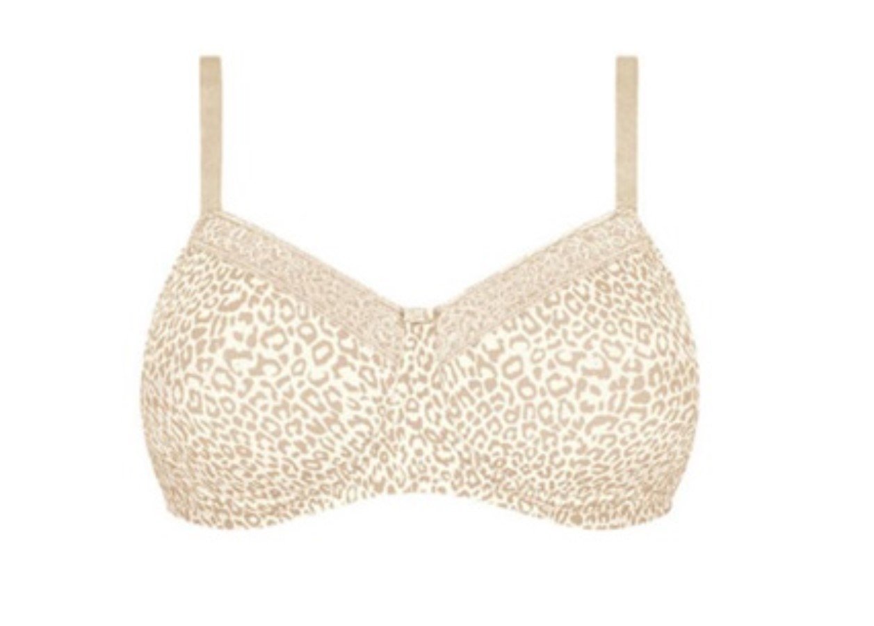 NWT Amoena 32D Bliss Post-Surgery padded bra Animal Print 120148