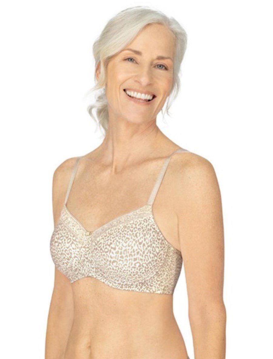 NWT Amoena 32D Bliss Post-Surgery padded bra Animal Print 120148