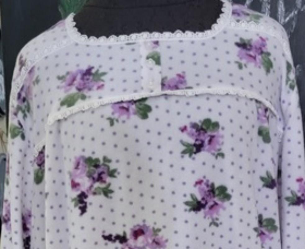 NWOT Country Store 2X Fleece 2XL Nightgown Lilac Floral 120168