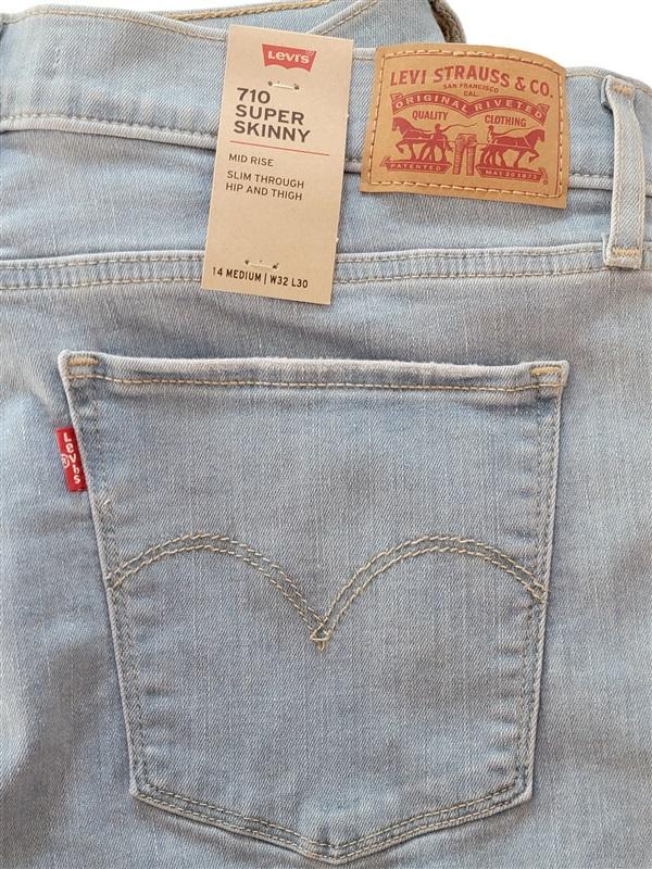 NWT Levis 710 14 32x30 Super Skinny Mid Rise Jeans Slim Through Hip Thigh 120222