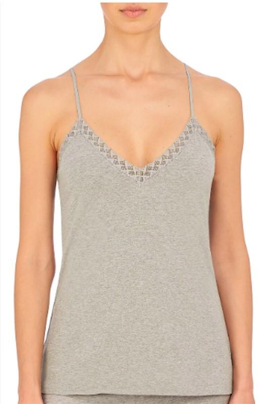 NWT Natori L Bliss Cotton V Neck Cami 780058 Gray Tank Top 120235