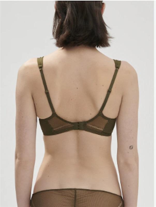 NWT Simone Perele 34E Olympe Wireless Triangle Bralette 1c5210 Olive 120250