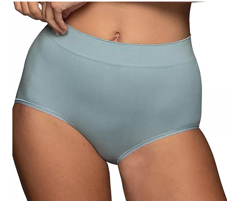 NWOT Vanity Fair 7 L No Pinch No Show Seamless Teal Briefs 13418 120305
