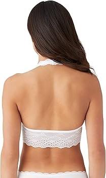 NWT b.tempt'd Wacoal L Inspired Eyelet Halter Bralette White 120319