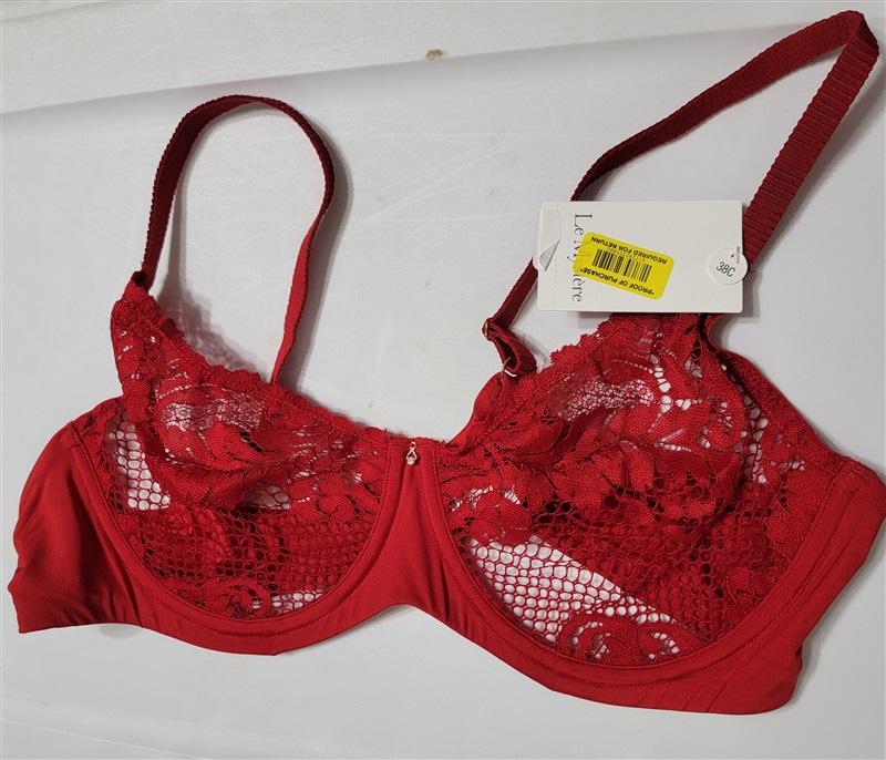 NWT Le Mystere 36D Lace Allure Unlined Bra 8246 Red 120326
