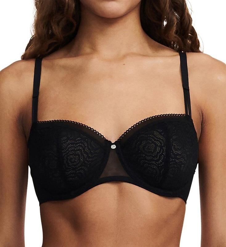 NWT Chantelle 30DDDD C Jolie Demi Bra 13B5 Black 120329