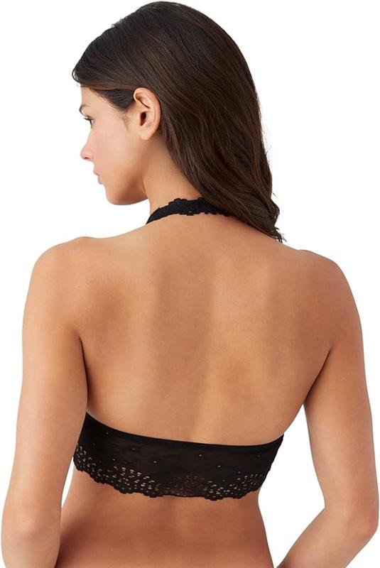 NWT b.tempt'd Wacoal S Inspired Eyelet Halter Bralette Black 120334