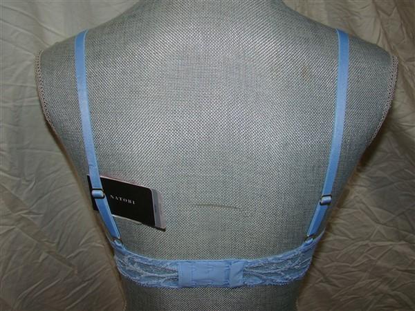 New Natori 36DDD Blue Feathers Bra Plunge Contour Style 730023 120360