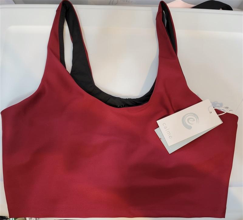 NWT Calme Endure Sports Bra Sz S Burgundy 120363