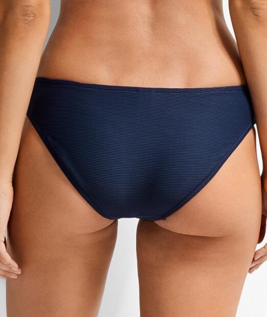 NWOT Milea 16 Mini Rib Mid Rise Bikini Swim Bottom Navy Ink 120374