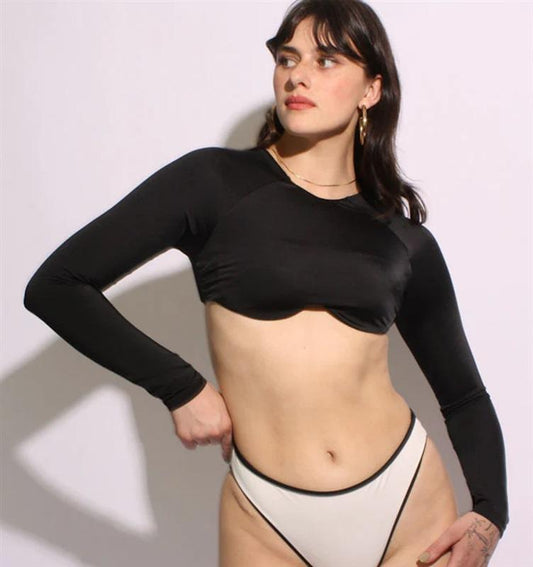 NWT Free People HAH Hot As Hell Intimates Half Time Top Black 120444