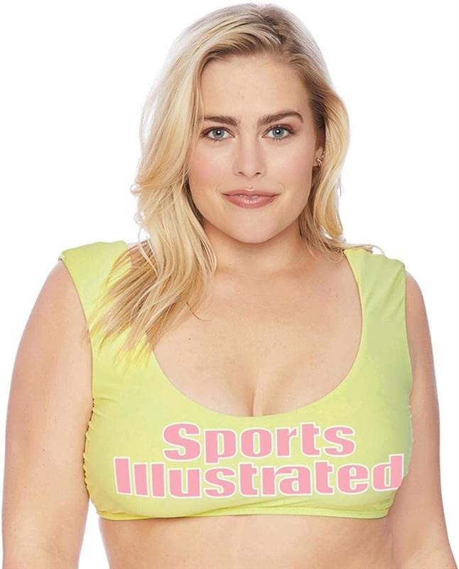NWT Sports Illustrated 20 Juice Is Loose Yellow Cropped Bikini Swim Top 120454