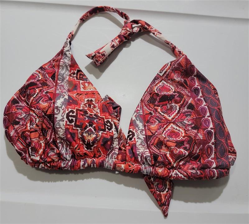 NWOT Becca Virtue M Color Code Bikini Top Halter Triangle Bikini Swim 120461