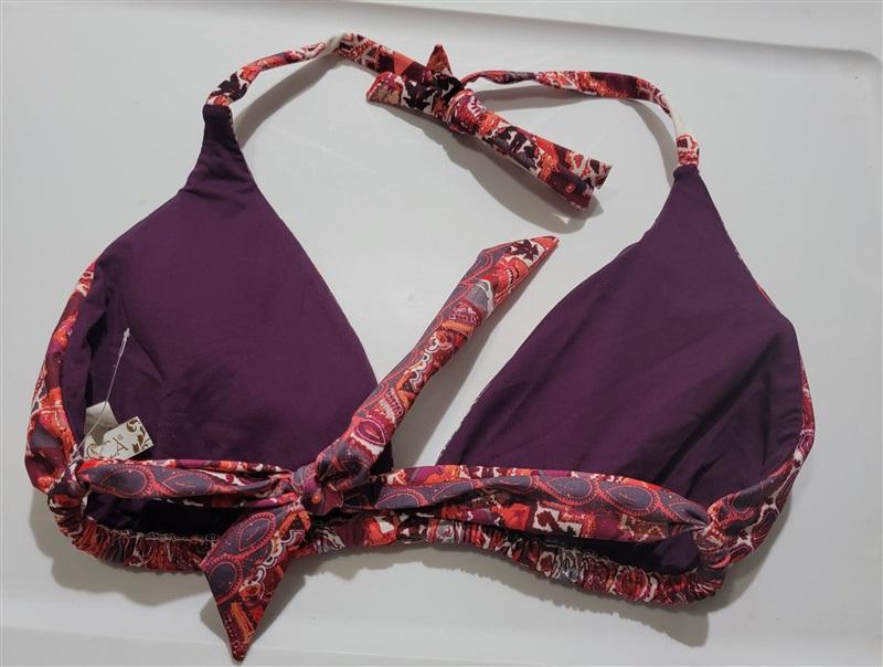NWOT Becca Virtue M Color Code Bikini Top Halter Triangle Bikini Swim 120461