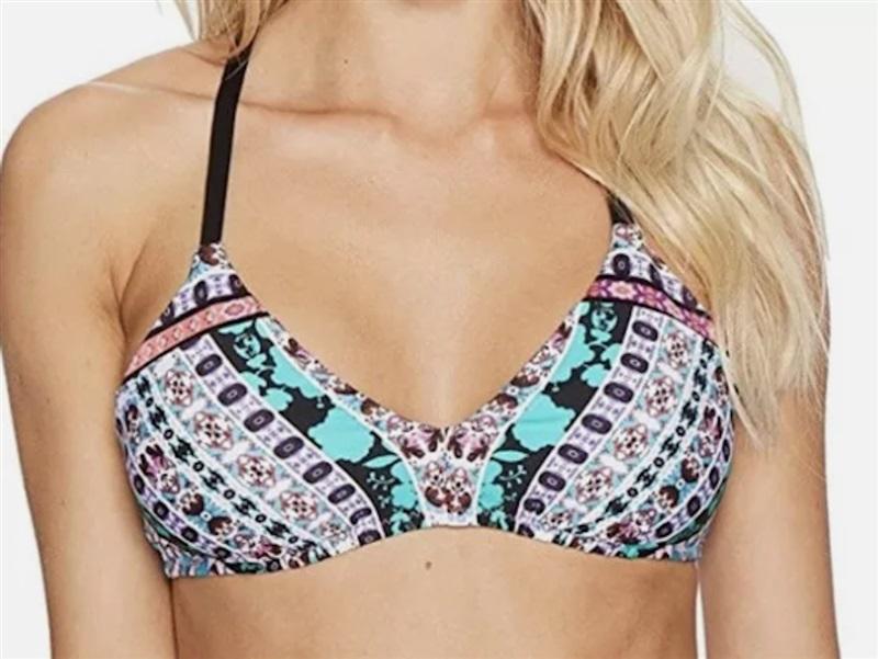 NWT Nanette Lepore S Kimono Patchwork Heartbreaker Bikini Swim Top 120477