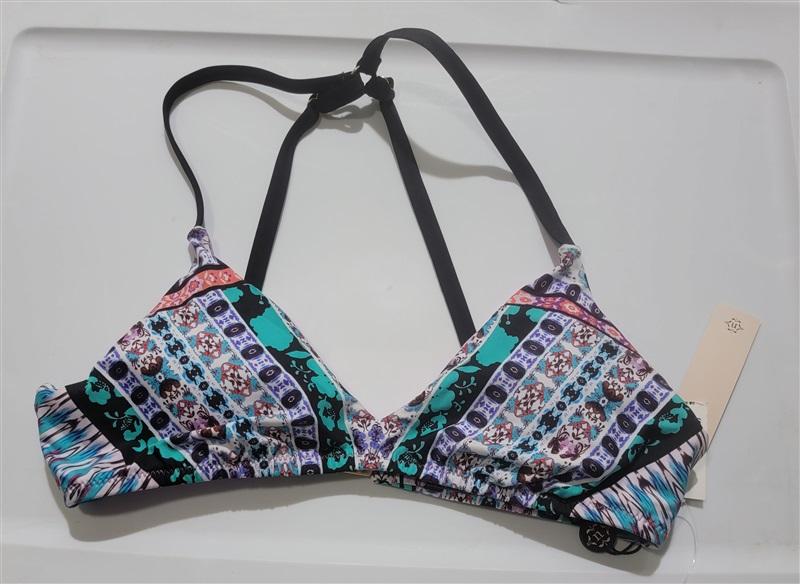 NWT Nanette Lepore S Kimono Patchwork Heartbreaker Bikini Swim Top 120477