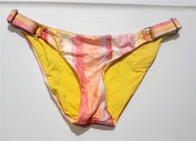 NWOT Becca Watercolor Stripe M Cheeky Bikini Swim Bottoms 120479