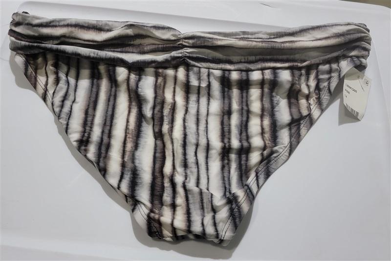 NWT La Blanca Stripe 14 Black Brown Tan Banded Bikini Swim Bottom 120480