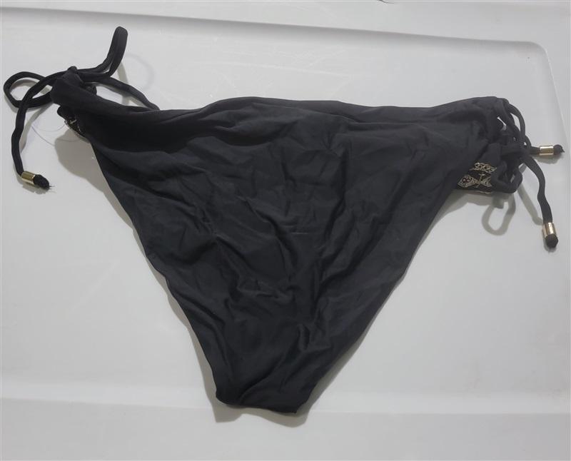 NWT Ella Moss L Gilded Age Lace Up Side-Tie Cheeky Bikini Swim Bottoms 120484