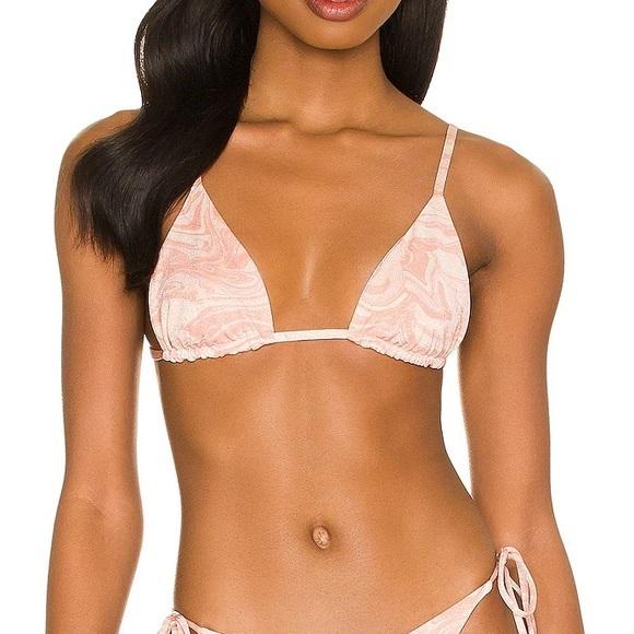 NWOT L*Space L Brittany Swirl Bikini Top Tangerine orange 120489