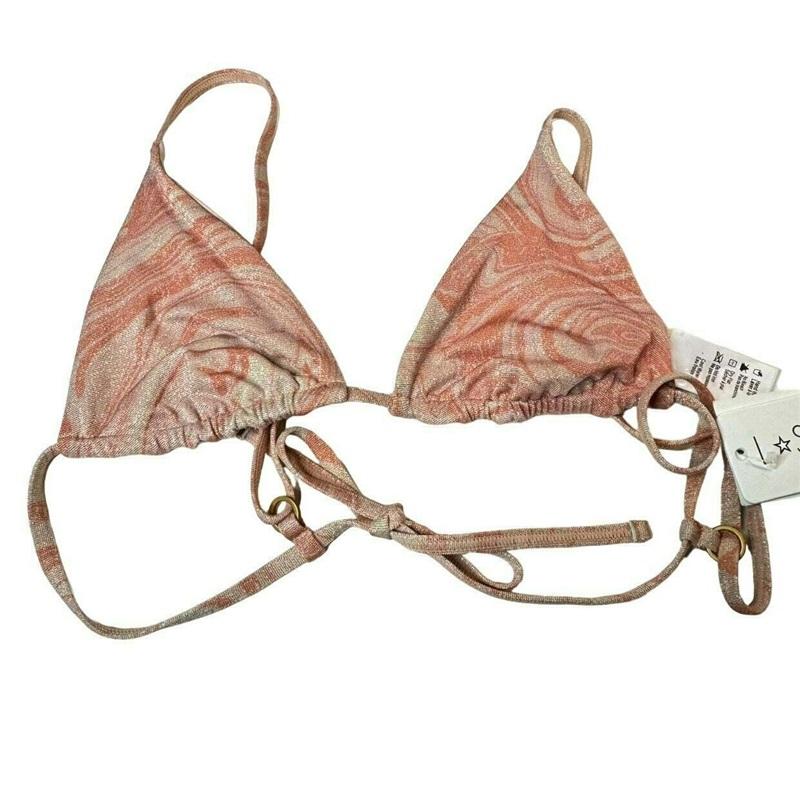 NWOT L*Space L Brittany Swirl Bikini Top Tangerine orange 120489