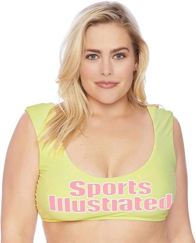 NWT Sports Illustrated Juice Is Loose 12 Yellow Cropped Bikini Swim Top 120495