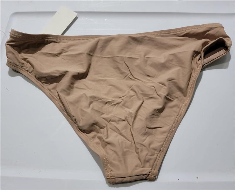 NWT Ella Moss L Retro Bikini Swim Bottoms Beige 120497