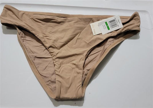 NWT Ella Moss L Retro Bikini Swim Bottoms Beige 120497