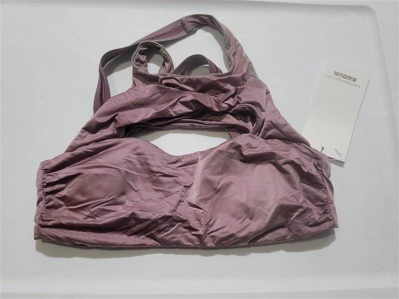 NWT Luxe By Lisa Vogel XS High neck Liquid Luxe Purple Bikini Swim Top 120506