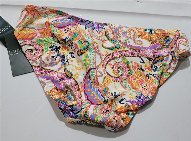 NWT Ralph Lauren 10 Hipster Bikini Swim Bottoms Floral Paisley 120508