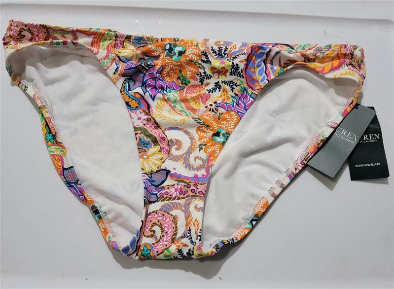 NWT Ralph Lauren 10 Hipster Bikini Swim Bottoms Floral Paisley 120508
